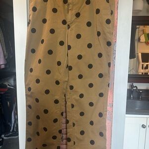 J. Crew Chino Pants with Navy Polka Dots